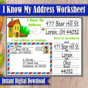 I Know My Address Worksheet