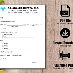 Doctor Excuse Letter Template