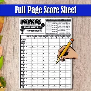 Farkle Score Sheet