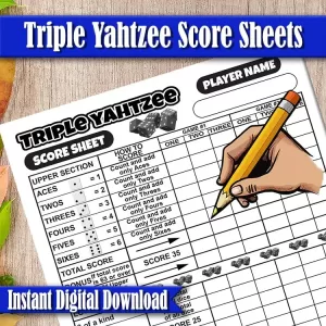 Triple Yahtzee Score Sheet