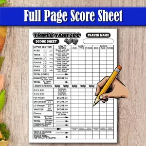 Triple Yahtzee Score Sheet