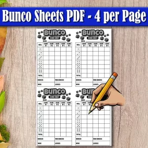 Bunco Game Scoresheets