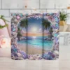 Sublimation PNG design created for 20 oz skinny tumblers with a tropical beach theme.