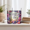 Christian Tumbler PNG with Bible Verse and Floral Art