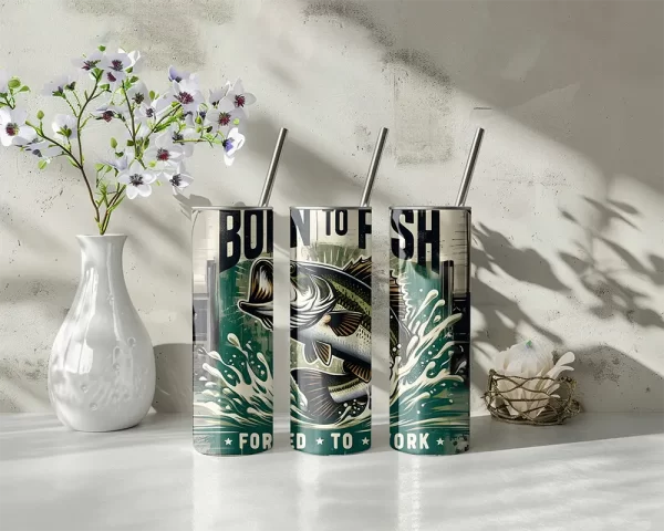 Father’s Day digital tumbler wrap PNG for fishing gifts and sublimation crafts