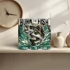 Retro fishing design for 20oz skinny tumblers featuring a large vintage bass illustration