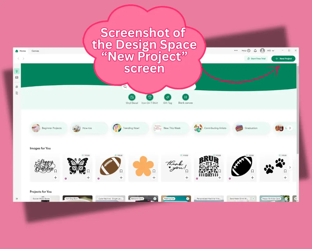 Cricut Design Space new project setup for beginners