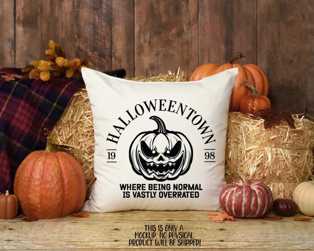 🏠 Scatter cushion with Halloween Town 1998 SVG design