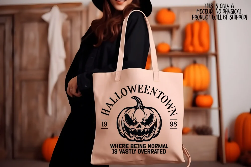 🛍️ Tote bag with Halloween Town 1998 SVG design