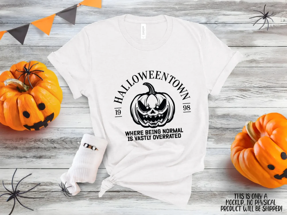 👕 White T-shirt laid flat with Halloween Town 1998 SVG