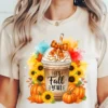 Sublimation design on a woman's white t-shirt