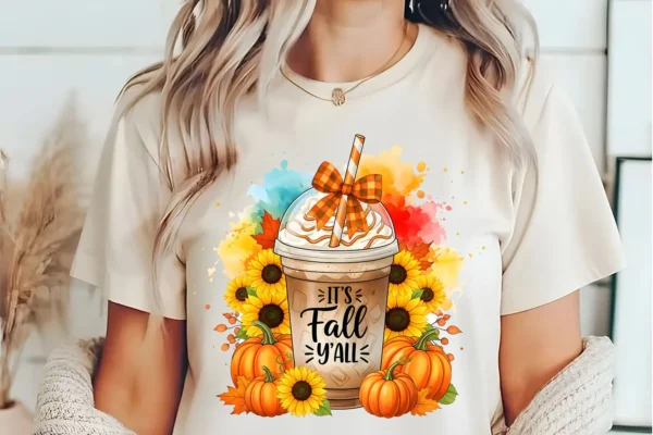 Sublimation design on a woman's white t-shirt