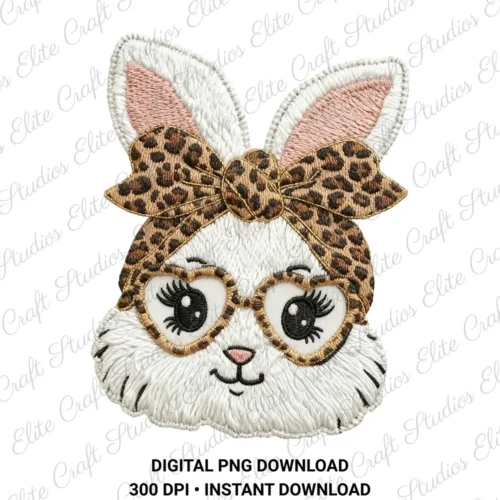 Leopard Easter Bunny Digital PNG Download