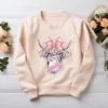 Blush sweatshirt featuring cute coquette cow design