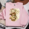 Pink sweatshirt showing cute cow sublimation design