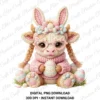Easter Cow Digital PNG Download
