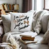 Decorative pillow with a trendy leopard bow teacher design
