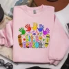 Light pink sweatshirt featuring the Little Reasons Teacher PNG