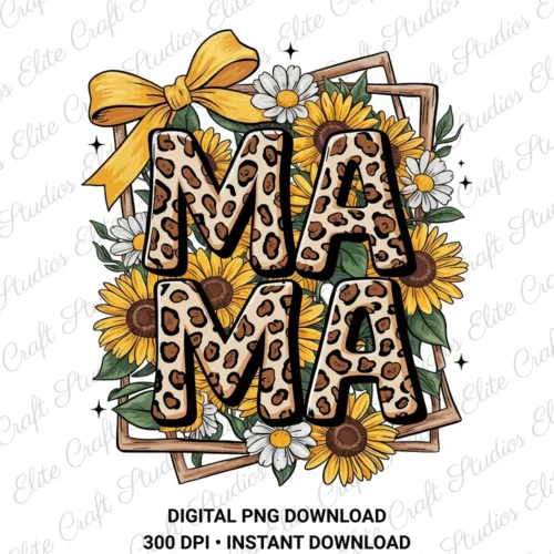 Mama leopard print Digital PNG Download