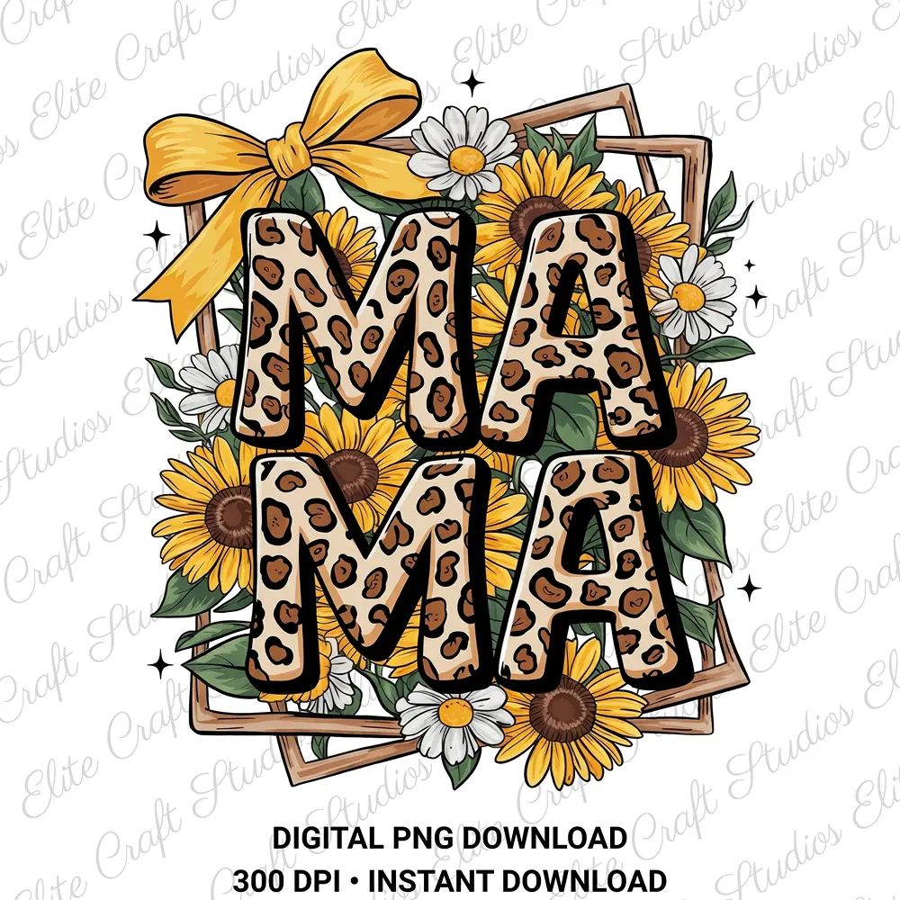 Mama leopard print Digital PNG Download