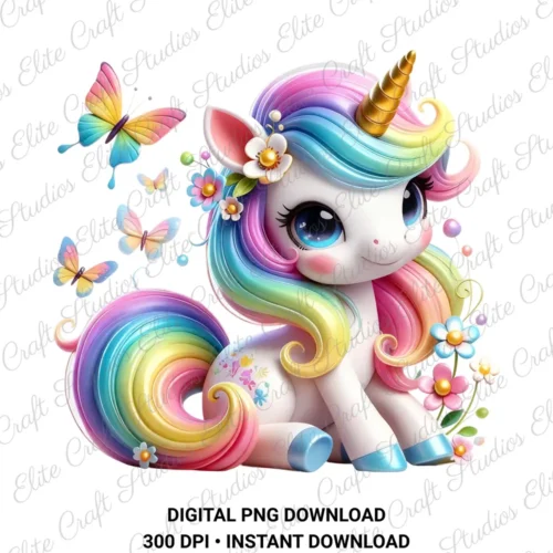 Unicorn Rainbow Digital PNG Download