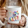 Cute unicorn rainbow PNG design on coffee mug