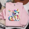 Pink sweatshirt with unicorn sublimation design