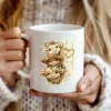 Valentine highland cow design printed on white coffee mug