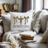 Decorative throw pillow with a Christian mom shirt graphic