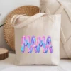 Canvas tote bag featuring a hand painted brushstroke design