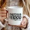 White coffee mug featuring the Mother Hood PNG Download design