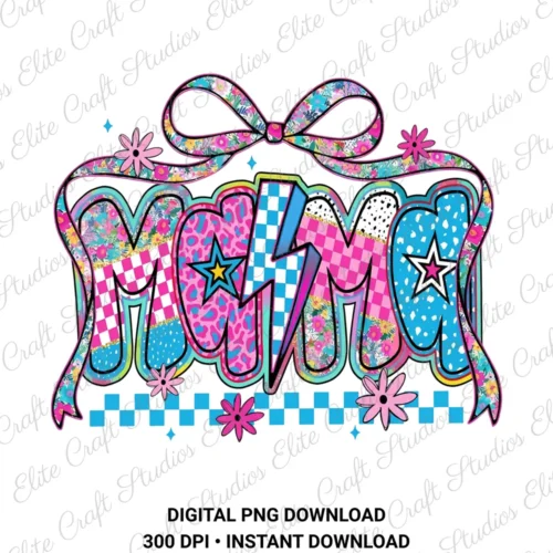 Preppy Pink Mama Digital PNG Download
