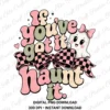 Digital graphic file preview for the If You Got It Haunt It PNG retro ghost design